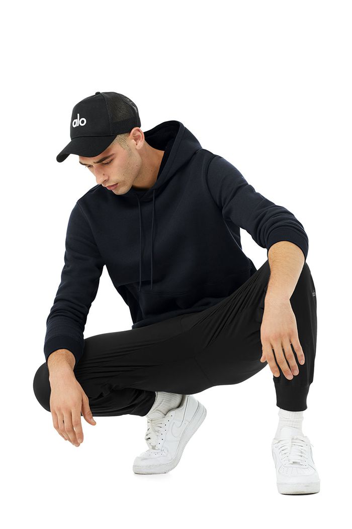 Alo Yoga Runyon Men's Hoodie Navy | BFMEYCI-74