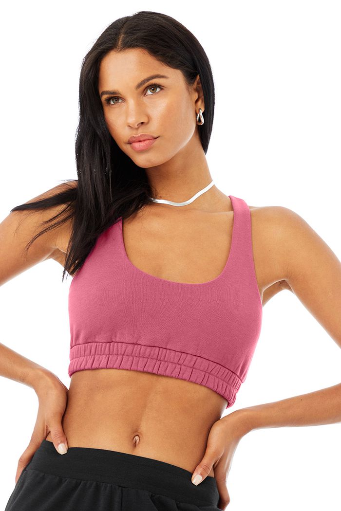 Alo Yoga Scoop Neck Sweatshirt Women's Bras Purple | KLXQGCF-26