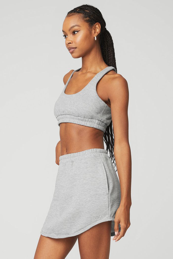 Alo Yoga Scoop Neck Sweatshirt Women's Bras Grey | MGYRJXN-15