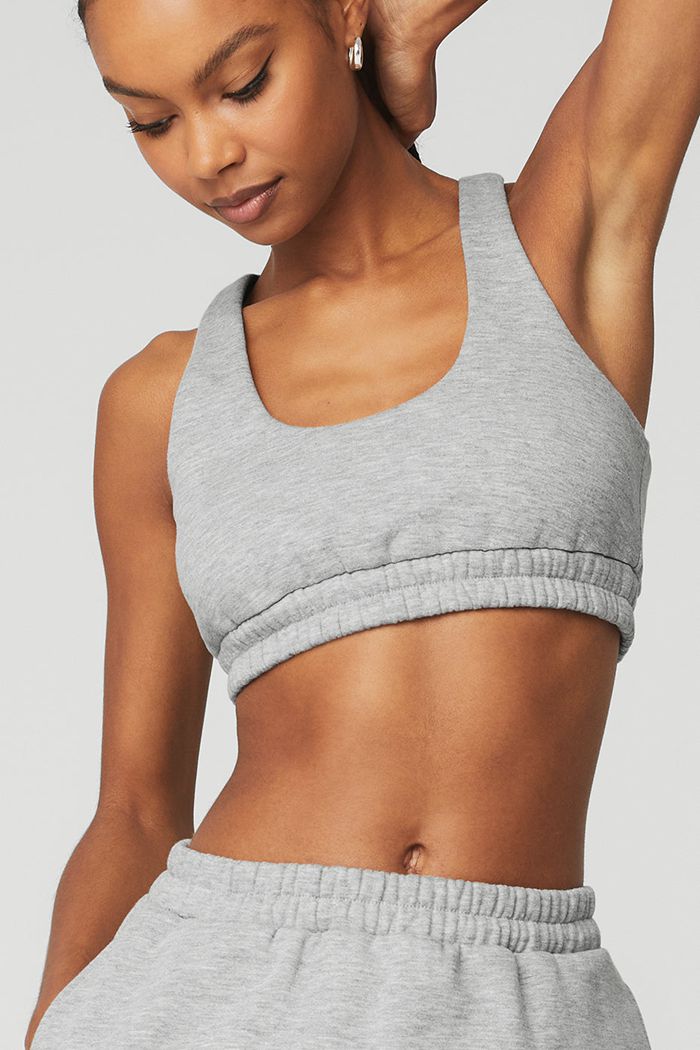 Alo Yoga Scoop Neck Sweatshirt Women's Bras Grey | MGYRJXN-15