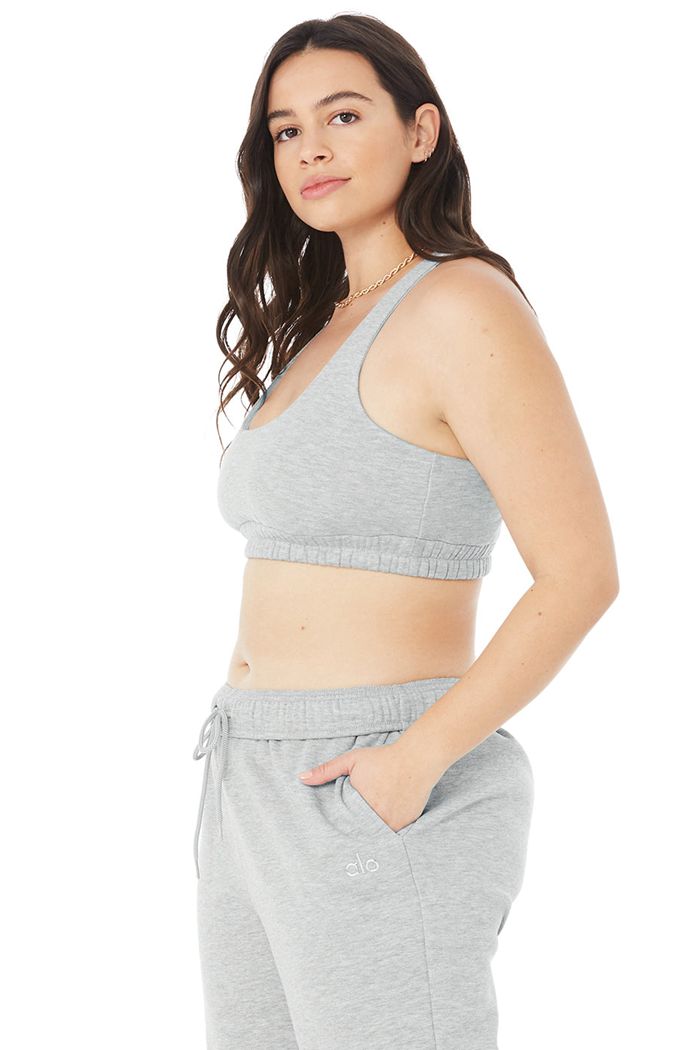 Alo Yoga Scoop Neck Sweatshirt Women's Bras Grey | MGYRJXN-15