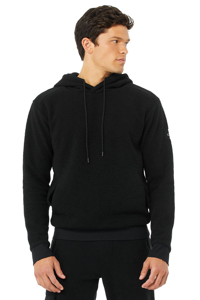 Alo Yoga Sherpa Men\'s Hoodie Black | ASFQXCB-19