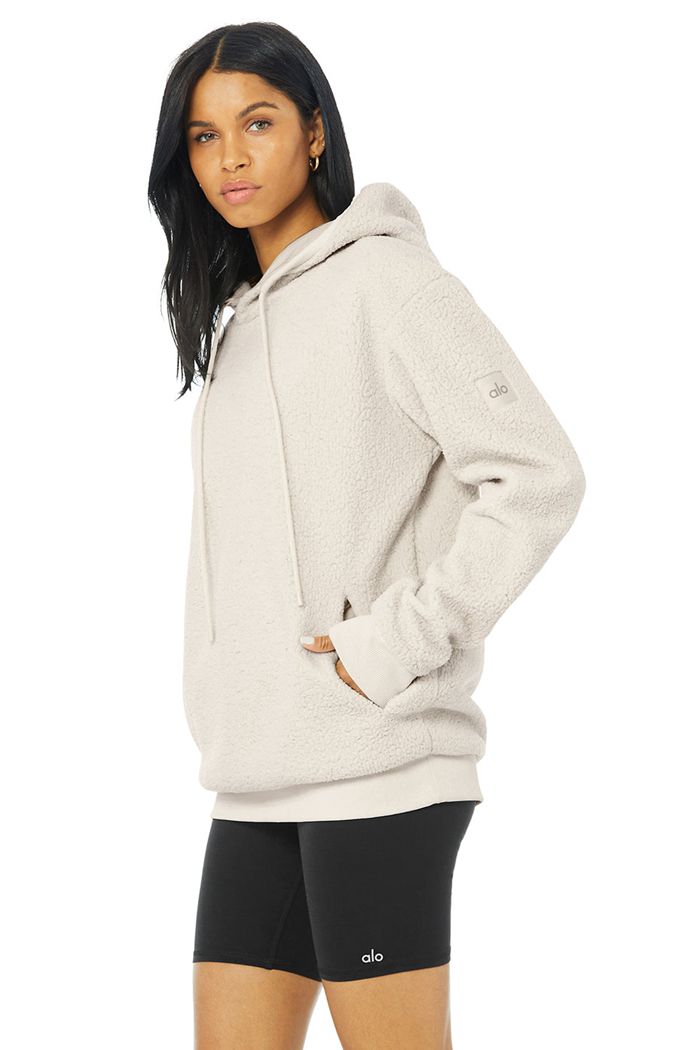 Alo Yoga Sherpa Women's Hoodie Beige | VOKEHIZ-49