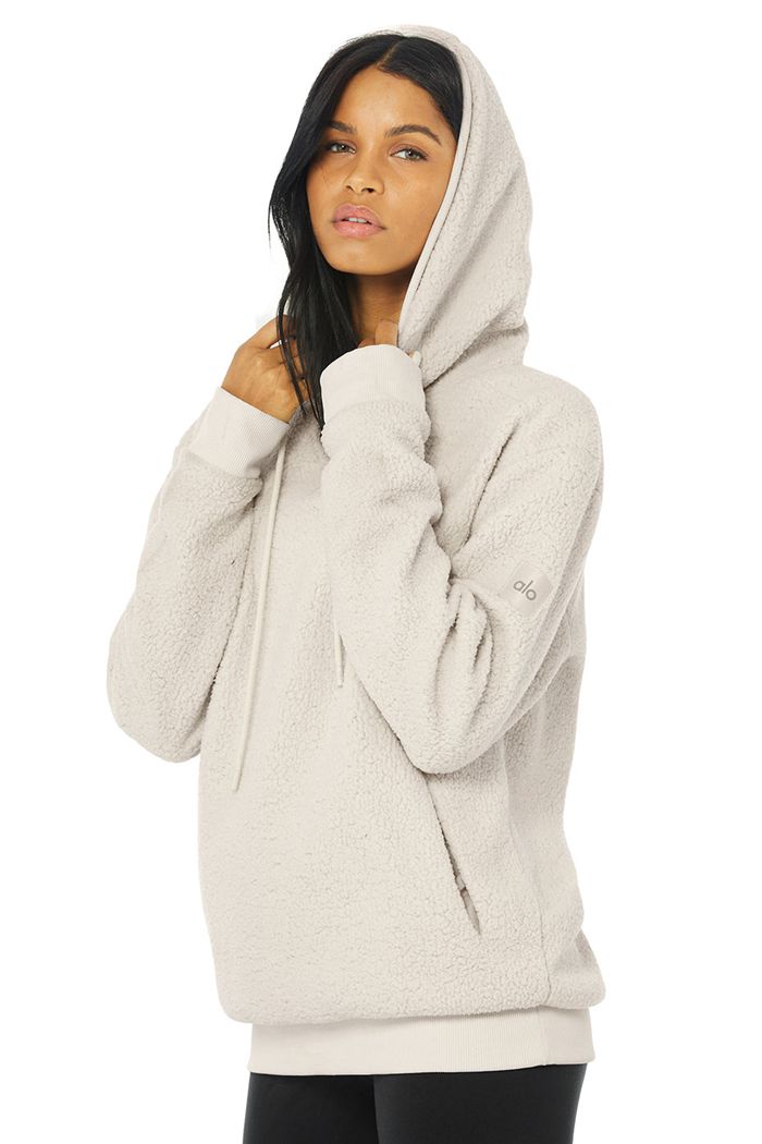 Alo Yoga Sherpa Women's Hoodie Beige | VOKEHIZ-49