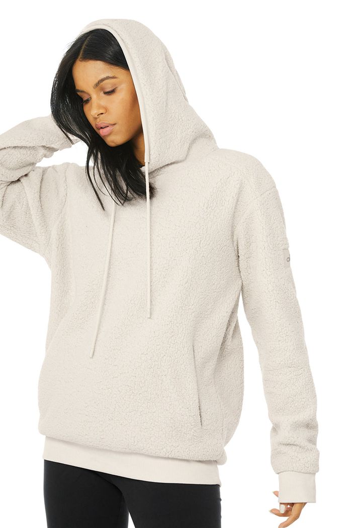 Alo Yoga Sherpa Women's Hoodie Beige | VOKEHIZ-49