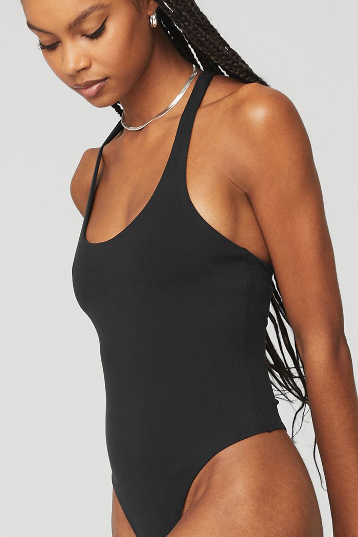 Alo Yoga Sleek Back Women's Bodysuit Black | SVKNOCI-10