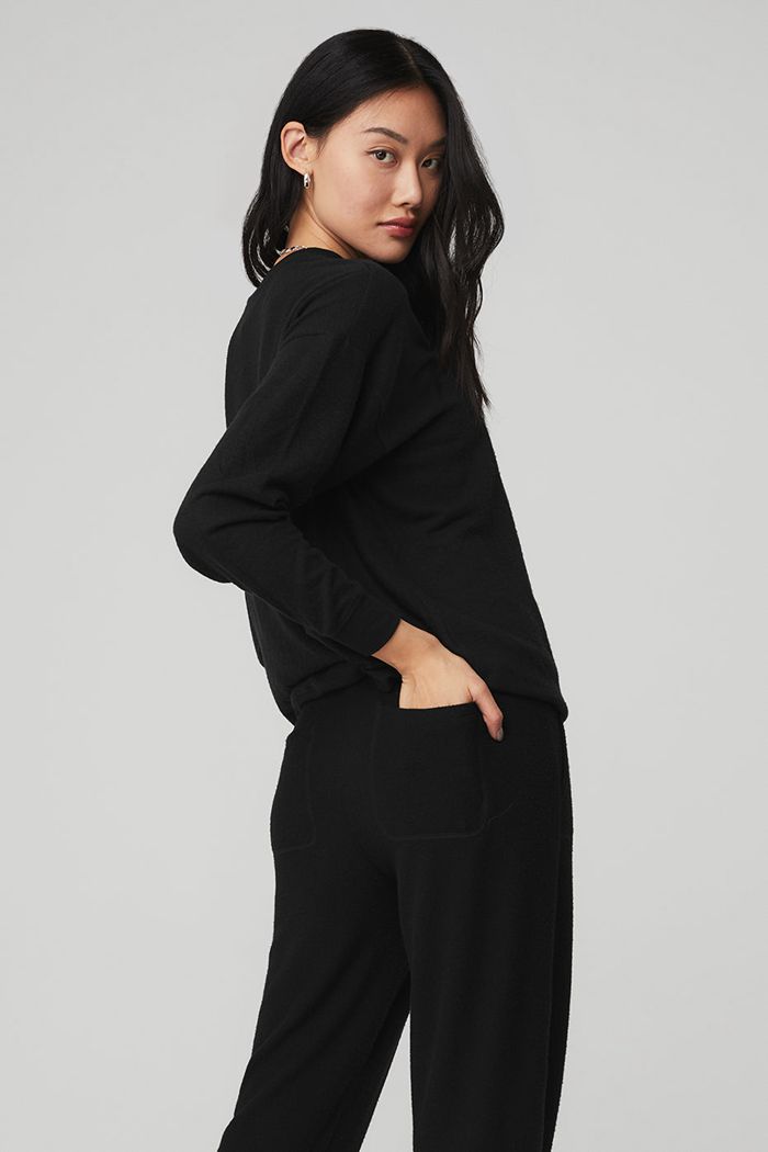 Alo Yoga Soho Women's Pullover Black | CASURVL-23