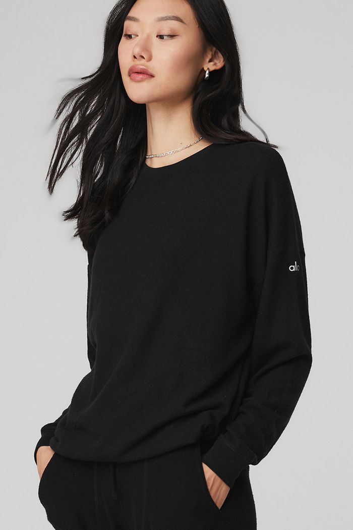 Alo Yoga Soho Women's Pullover Black | CASURVL-23