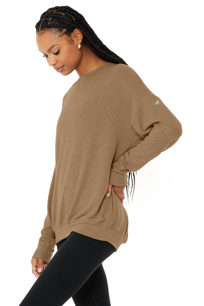 Alo Yoga Soho Women's Pullover Brown | THUIVYO-40