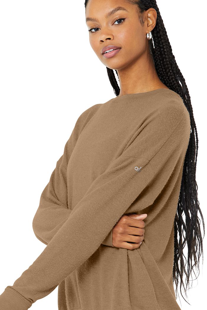 Alo Yoga Soho Women's Pullover Brown | THUIVYO-40