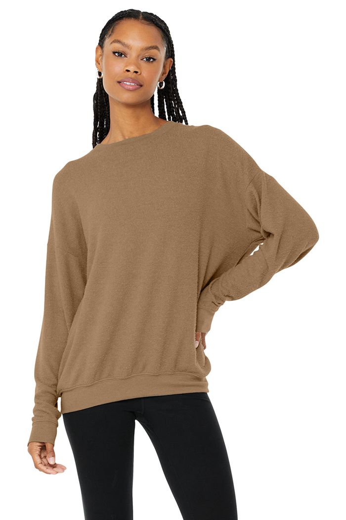 Alo Yoga Soho Women\'s Pullover Brown | THUIVYO-40