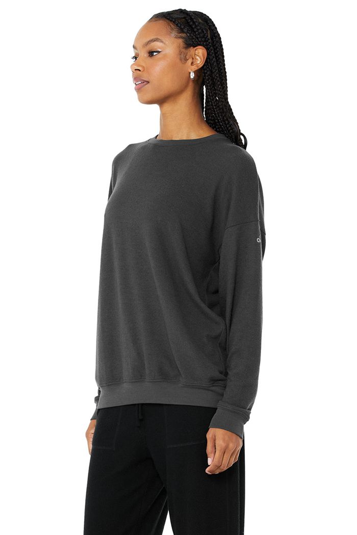 Alo Yoga Soho Women's Pullover Dark Grey | EOFRGZA-86