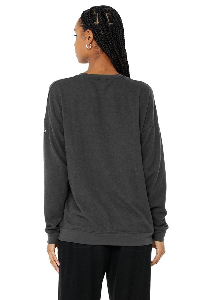 Alo Yoga Soho Women's Pullover Dark Grey | EOFRGZA-86