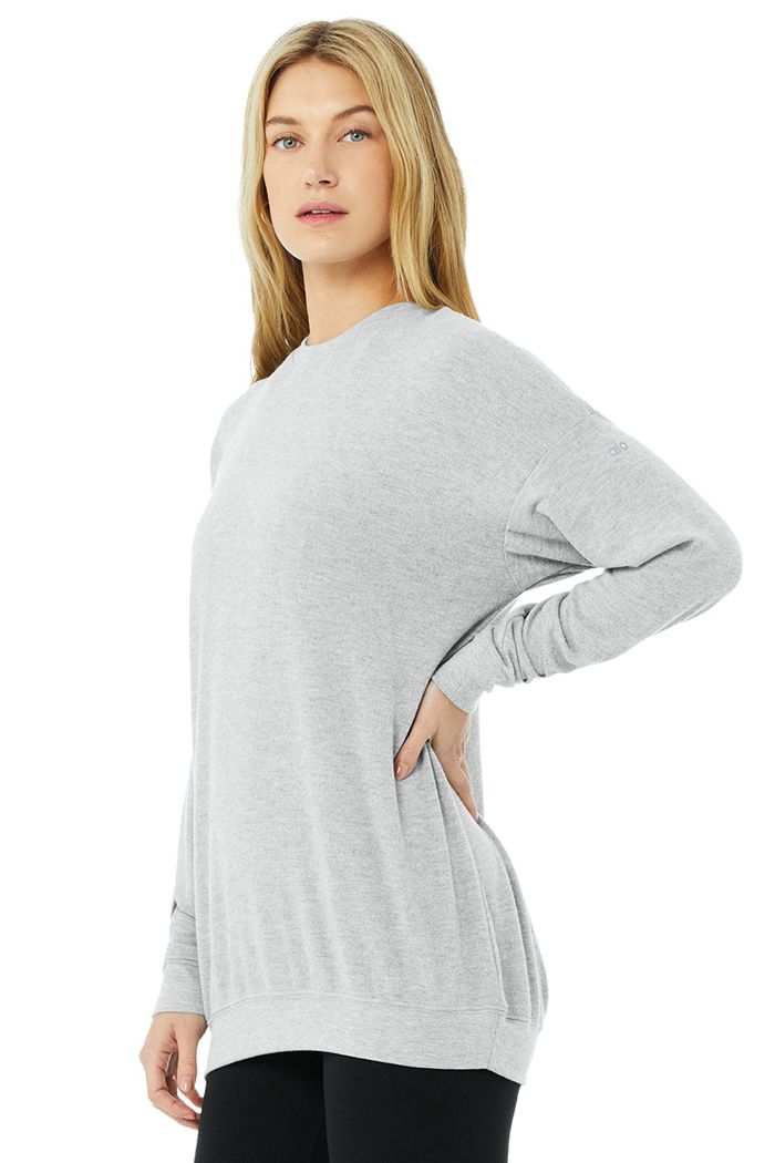 Alo Yoga Soho Women's Pullover Grey | VHTSOUK-48