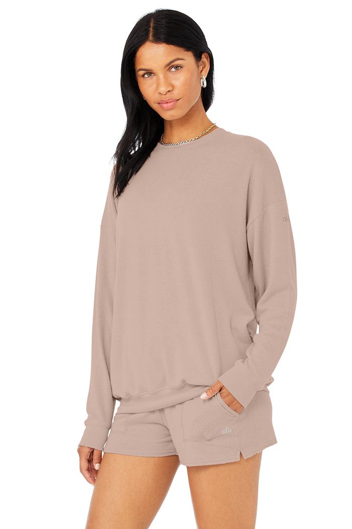 Alo Yoga Soho Women's Pullover Pink | RNYMWQL-37