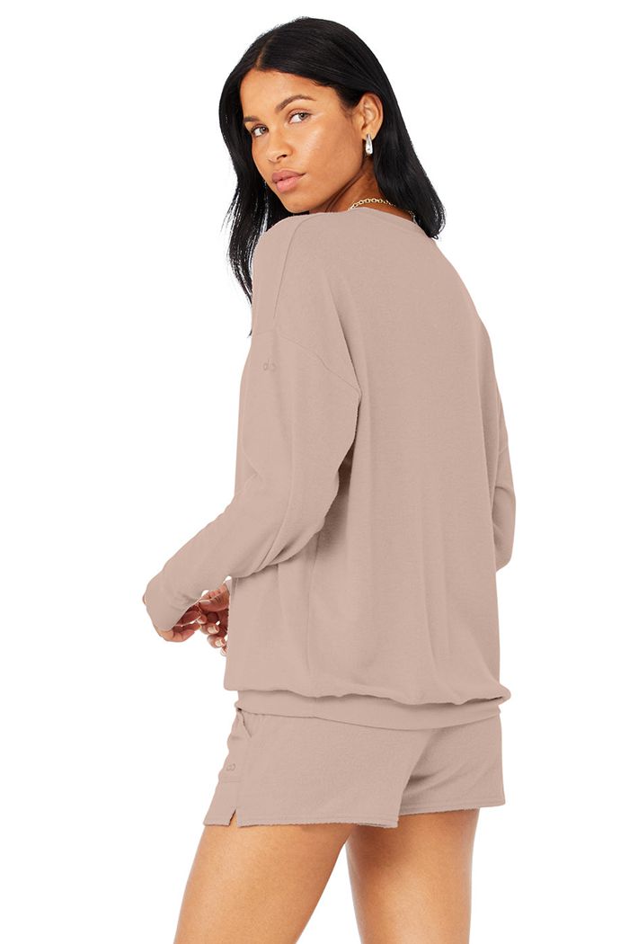 Alo Yoga Soho Women's Pullover Pink | RNYMWQL-37