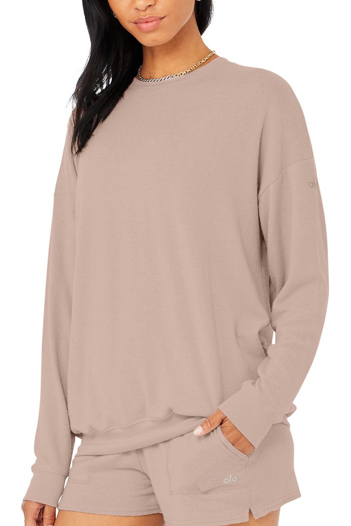 Alo Yoga Soho Women's Pullover Pink | RNYMWQL-37