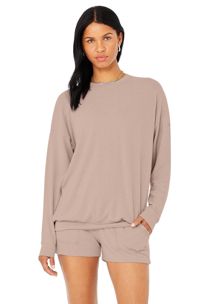 Alo Yoga Soho Women\'s Pullover Pink | RNYMWQL-37