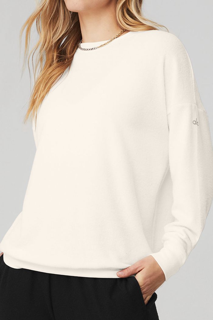 Alo Yoga Soho Women's Pullover White | SQFBCNK-31