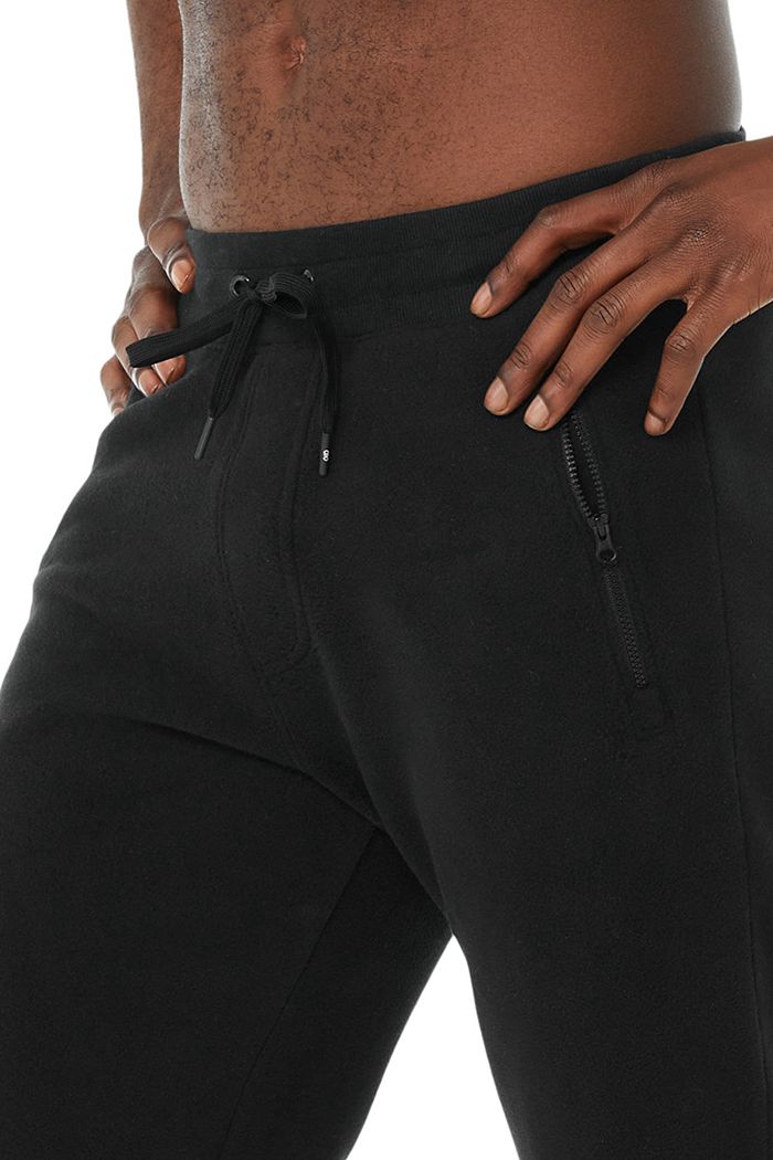 Alo Yoga Streetside Sweat Men's Pants Black | JIQZGSU-63