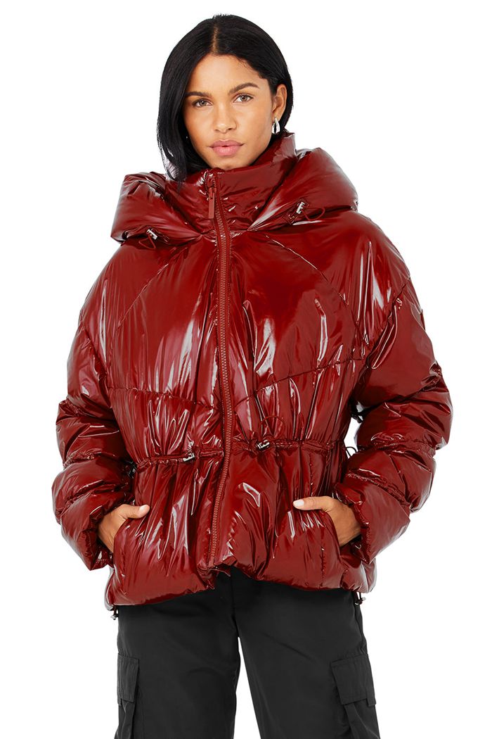 Alo Yoga Stunner Puffer Women\'s Jackets Red | NFWVPUM-25