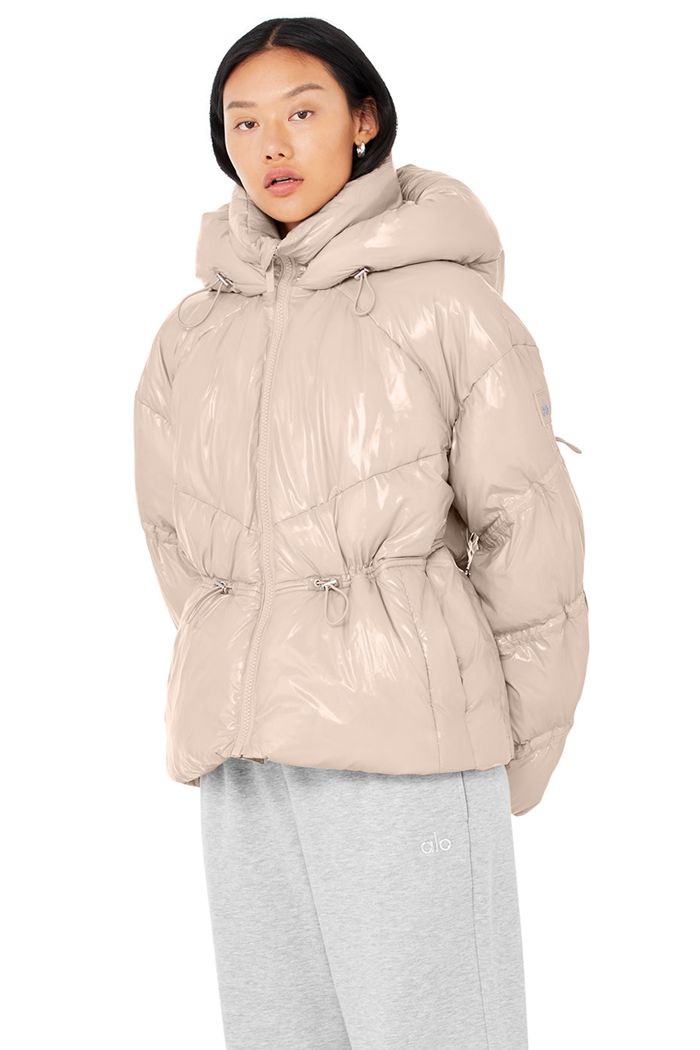 Alo Yoga Stunner Puffer Women's Jackets Pink | VOPYGUH-56