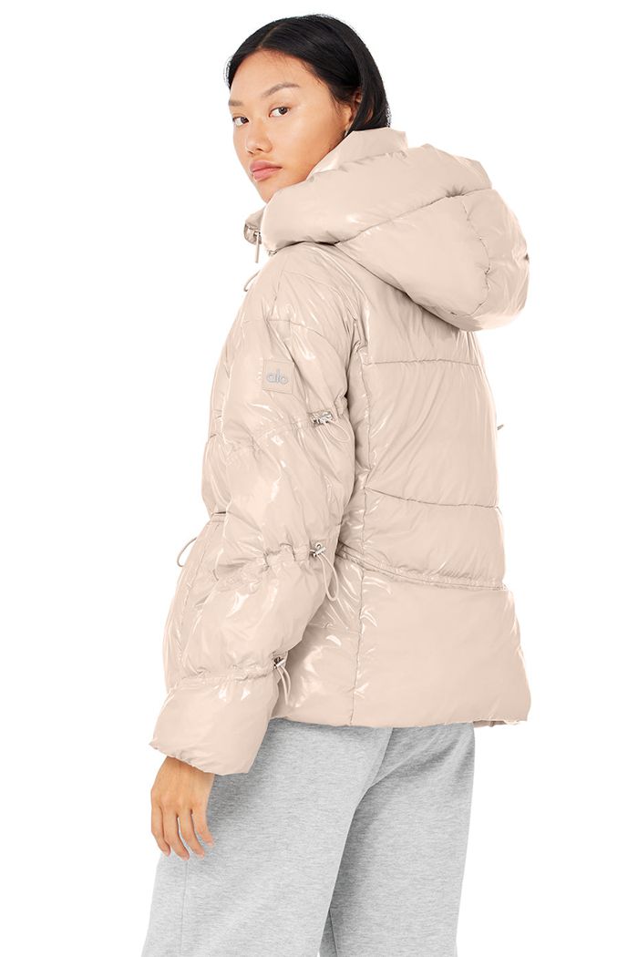 Alo Yoga Stunner Puffer Women's Jackets Pink | VOPYGUH-56