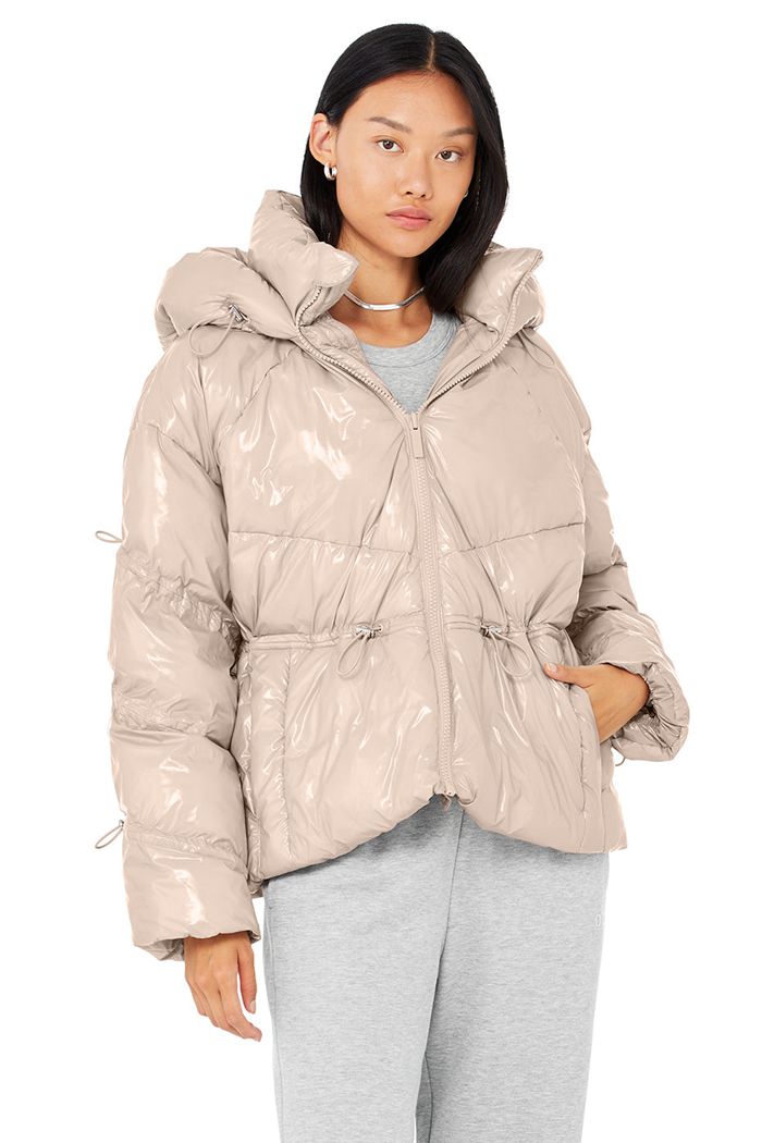 Alo Yoga Stunner Puffer Women\'s Jackets Pink | VOPYGUH-56