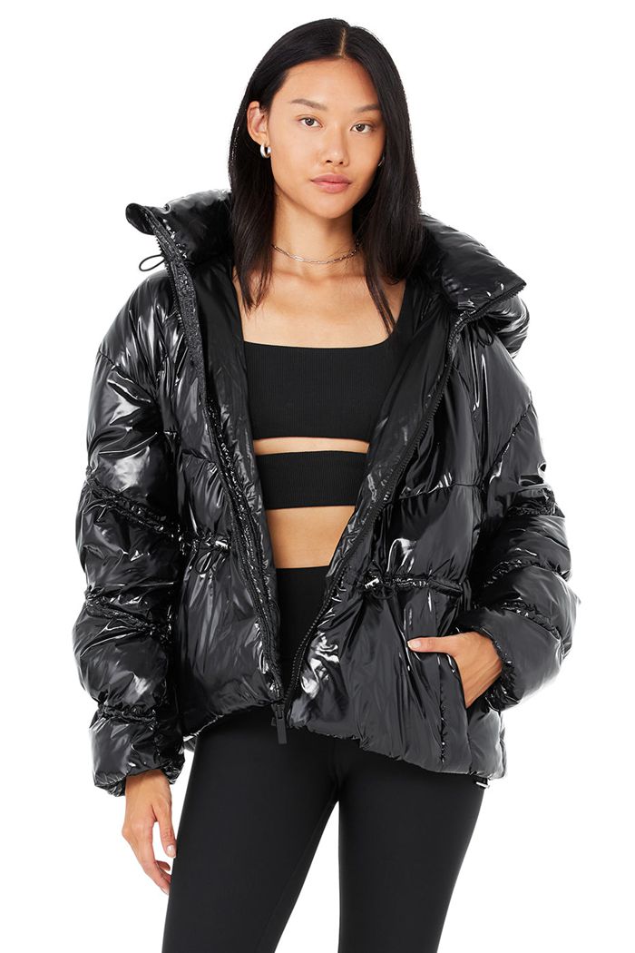 Alo Yoga Stunner Puffer Women's Jackets Black | YGBSHIQ-19