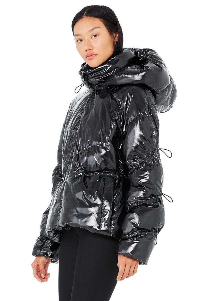 Alo Yoga Stunner Puffer Women's Jackets Black | YGBSHIQ-19