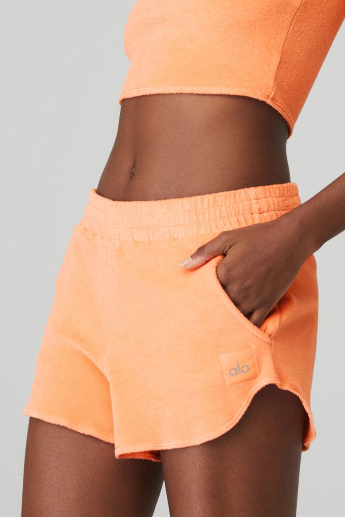 Alo Yoga Terry High-Waist Beachside Women's Short Orange | BFJUWXD-24