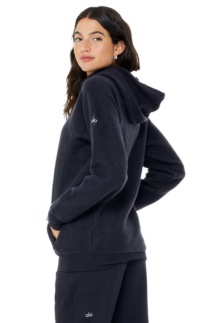 Alo Yoga The Triumph Women's Hoodie Black | MTJZSYW-59