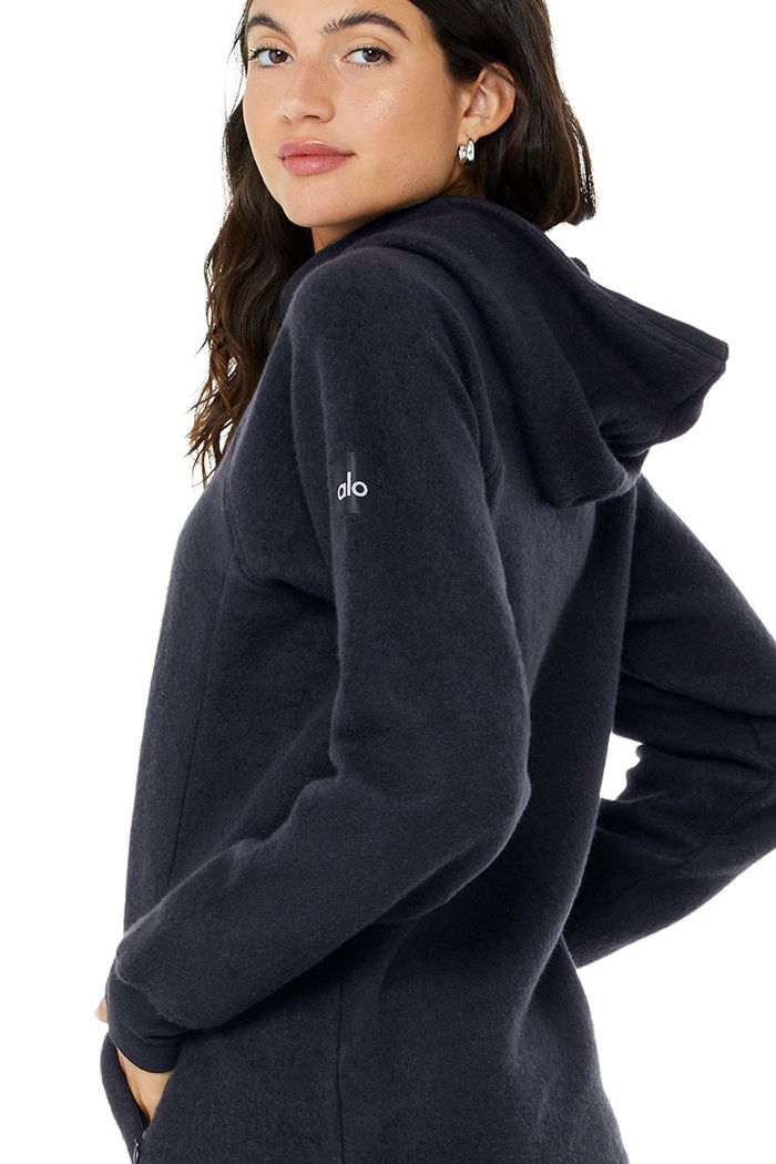 Alo Yoga The Triumph Women's Hoodie Black | MTJZSYW-59