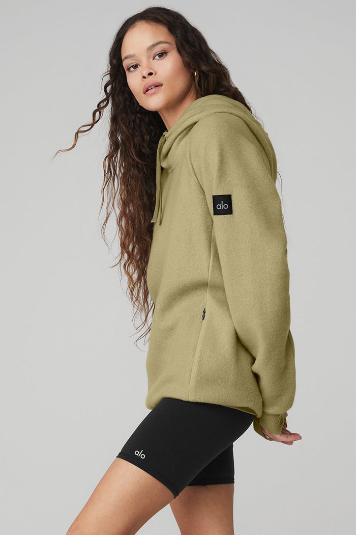 Alo Yoga The Triumph Women's Hoodie Green | WJOTDGR-40