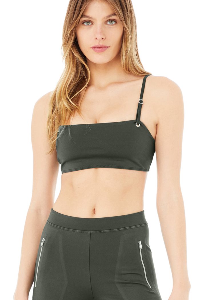 Alo Yoga Thrill Seeker Women's Bras Dark Green | PKHUXTN-79