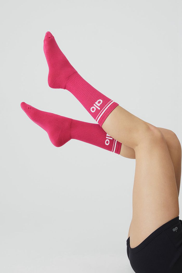 Alo Yoga Throwback Women's Socks White | GVPWBTK-19