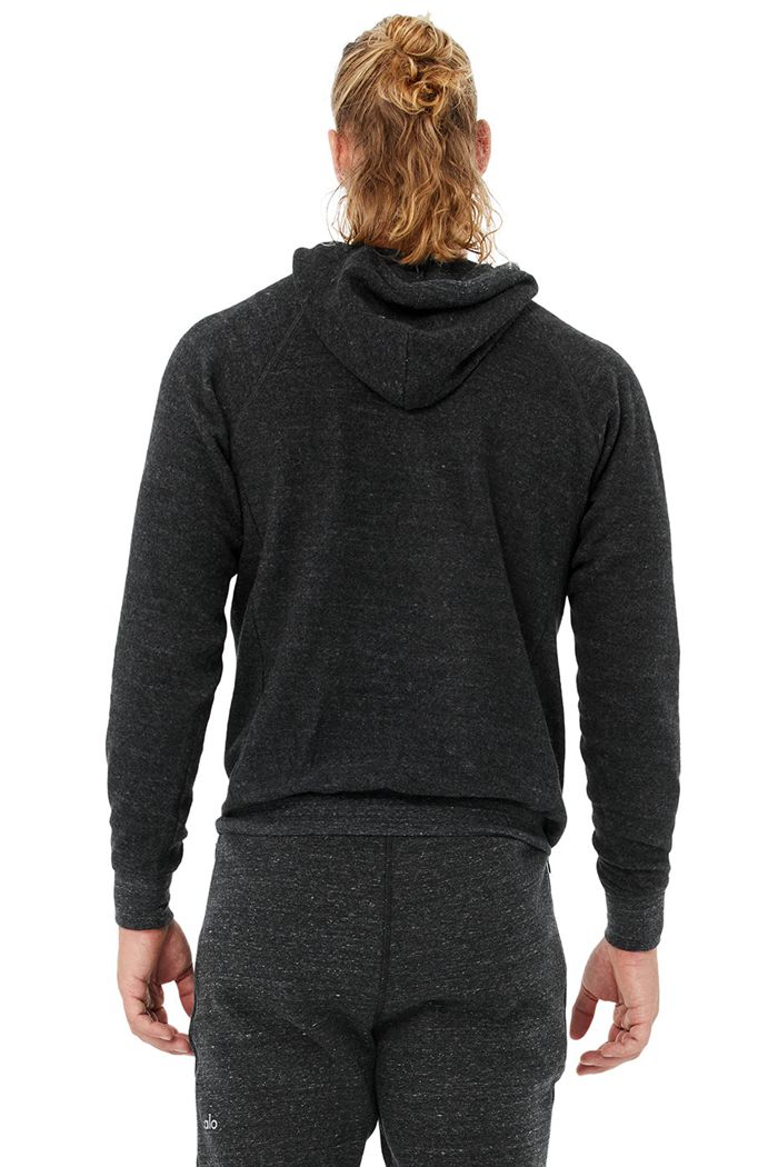 Alo Yoga Triumph Men's Hoodie Grey Black | ZIBLKAO-05