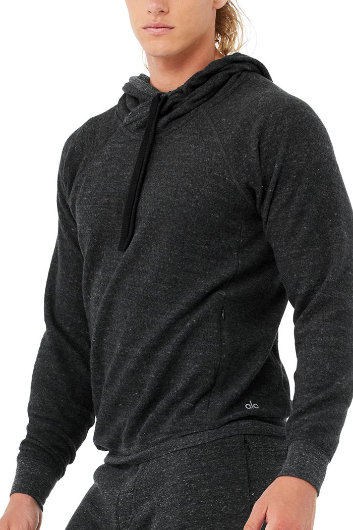 Alo Yoga Triumph Men's Hoodie Grey Black | ZIBLKAO-05