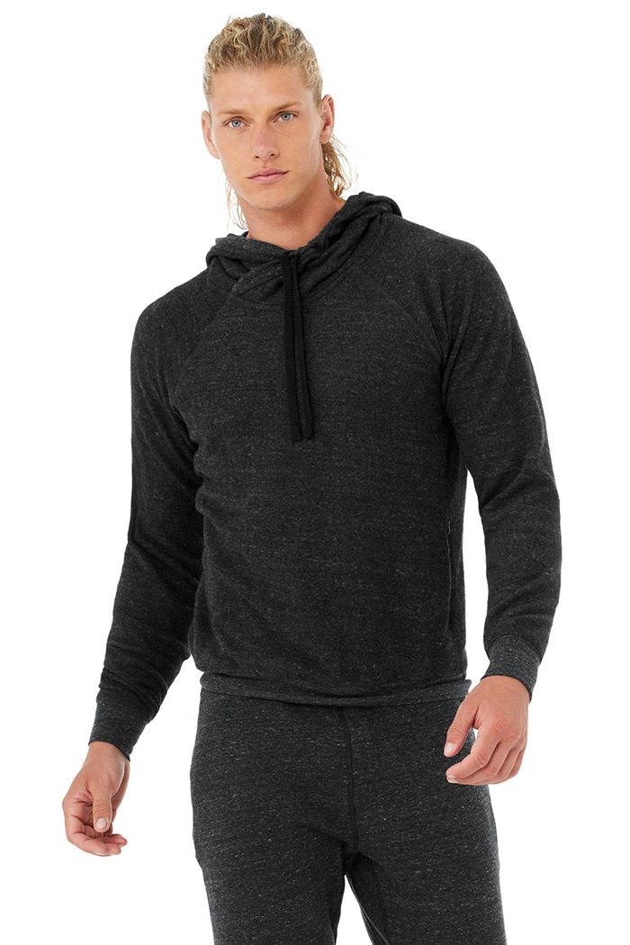 Alo Yoga Triumph Men\'s Hoodie Grey Black | ZIBLKAO-05