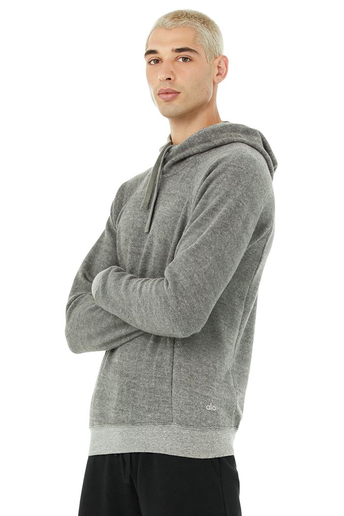 Alo Yoga Triumph Men\'s Hoodie Grey | XICKURJ-81