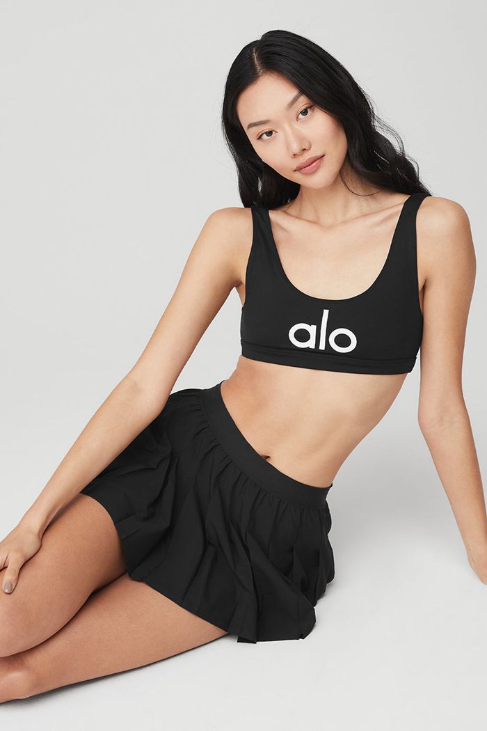 Alo Yoga Varsity Tennis Women's Skirts Black | KHABXMD-50