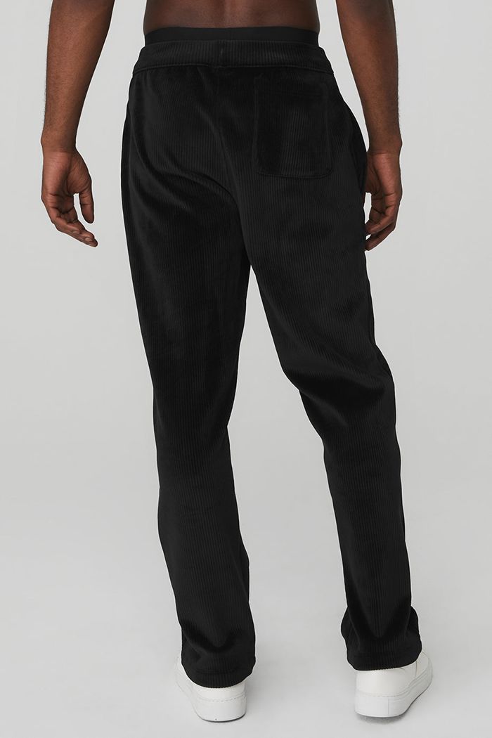 Alo Yoga Velour Baller Men's Pants Black | AMRNWFS-48