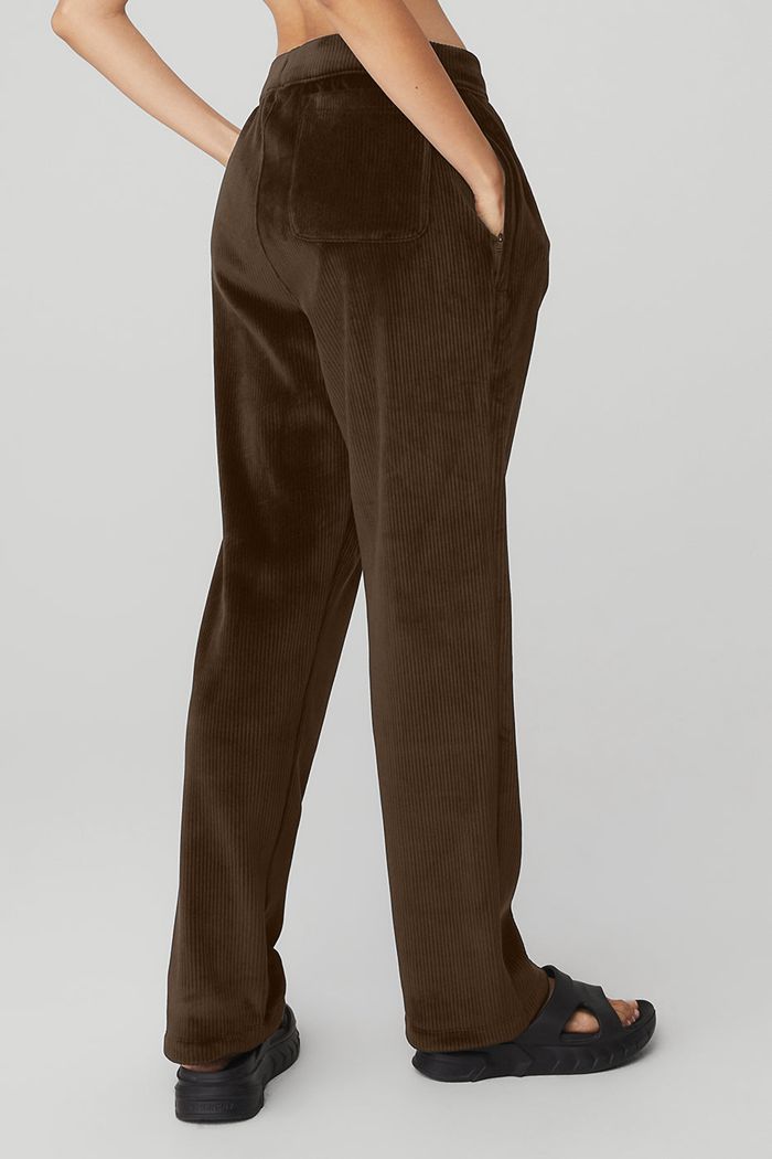 Alo Yoga Velour Baller Women's Pants Black | PNOGMJU-73