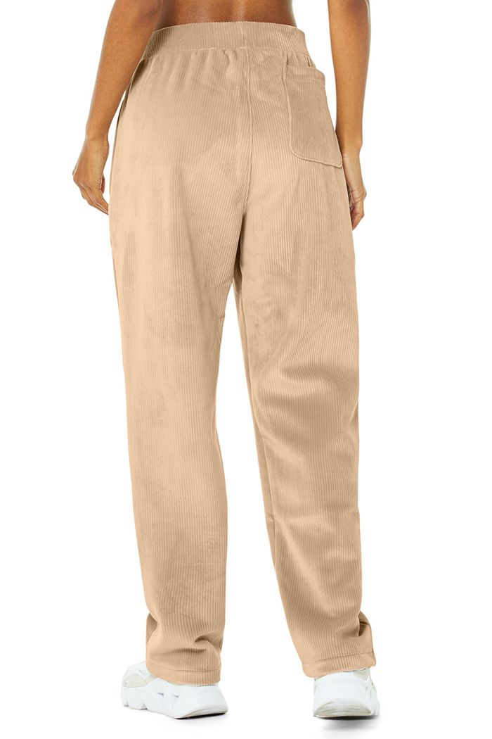 Alo Yoga Velour Baller Women's Pants Brown | GSDUAXY-07